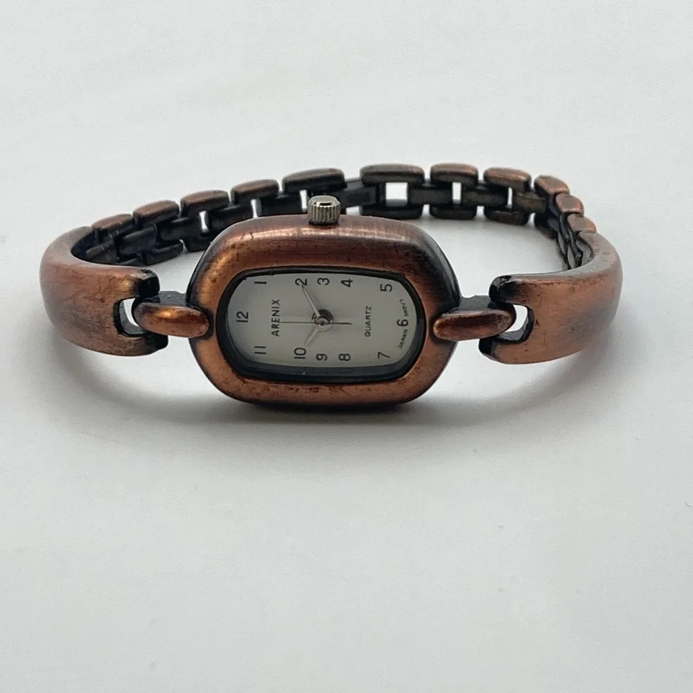 Arenix Women's Watch Copper Tone 18mm Oval New Battery SMALL 6